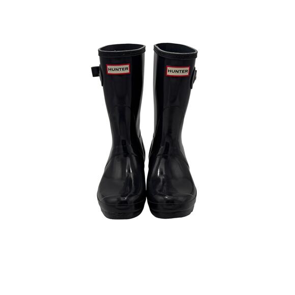 Hunter Original Short Gloss Rain Boots in Black Size 8 - Picture 3 of 8